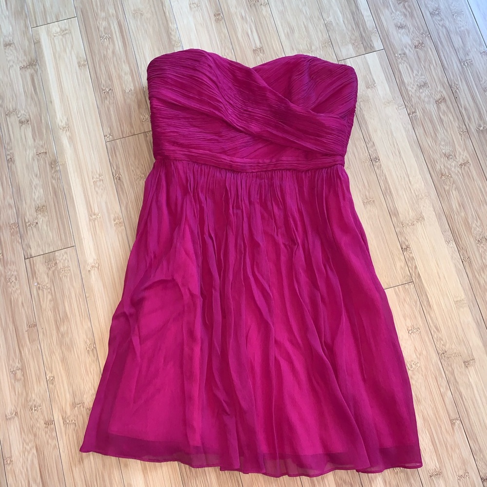 j crew chiffon burgundy dress